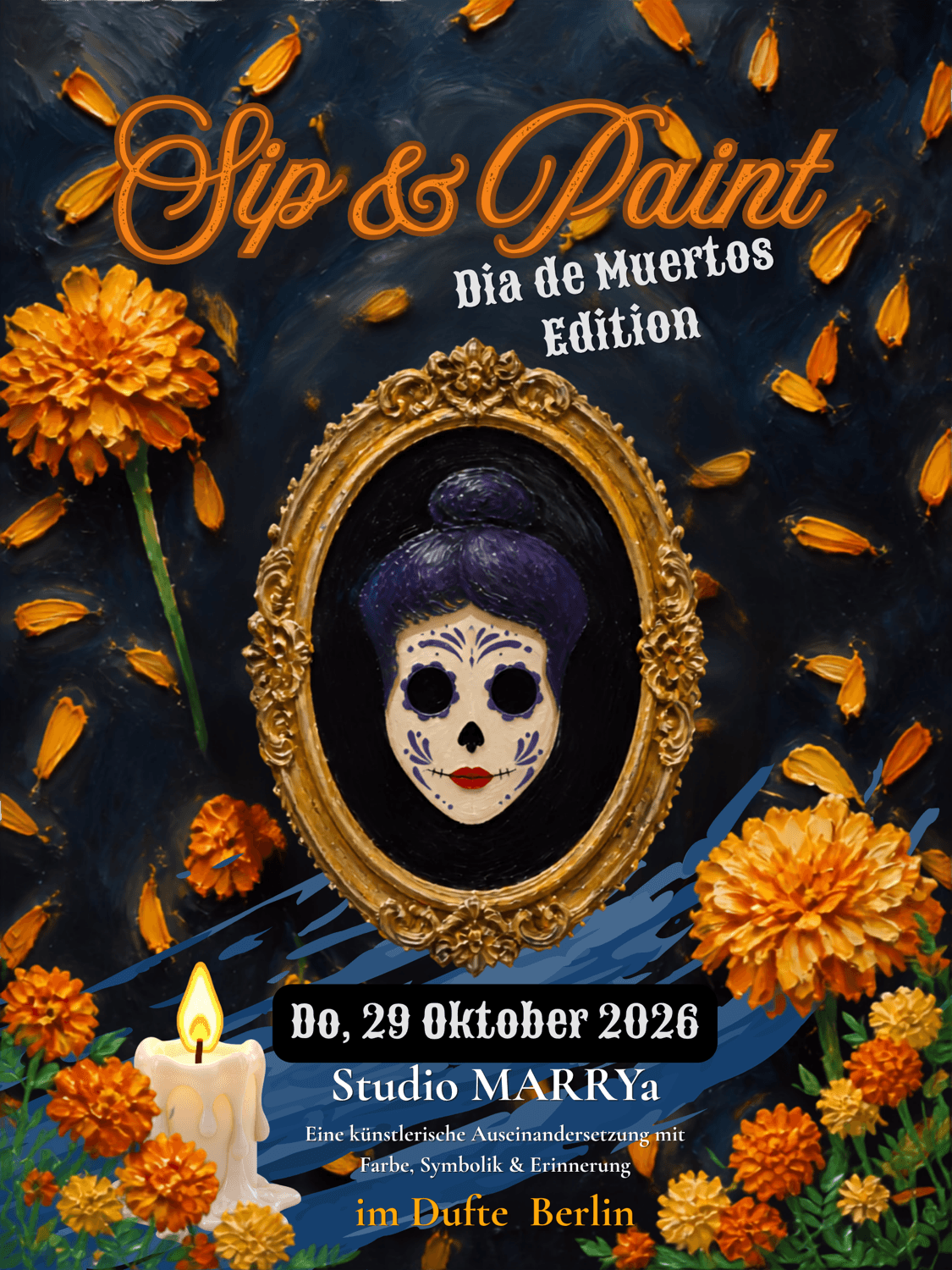 Dia de Muertos sip & paint mit Studio MARRYa im Dufte, Berlin