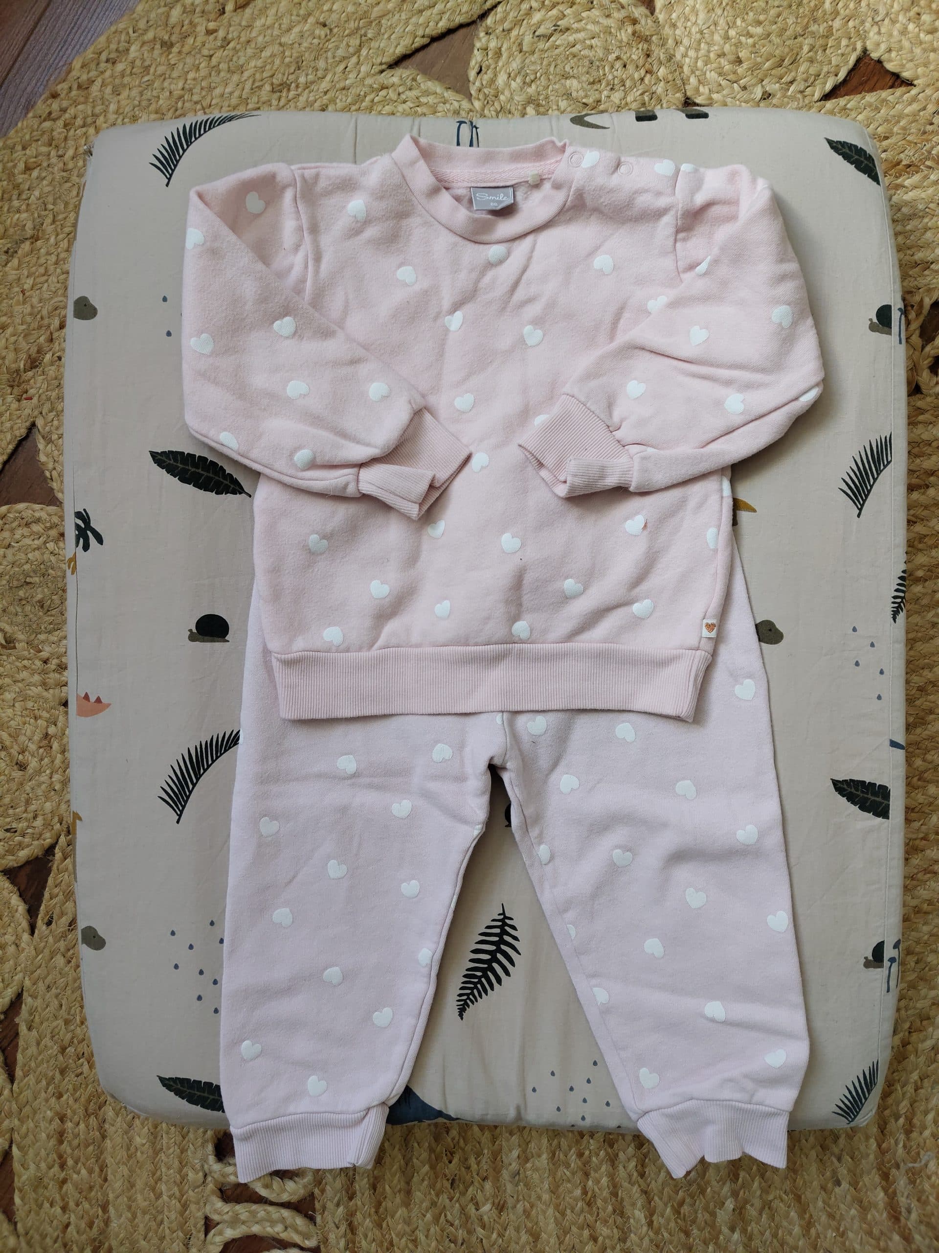 2er Set rosa mit Herzen