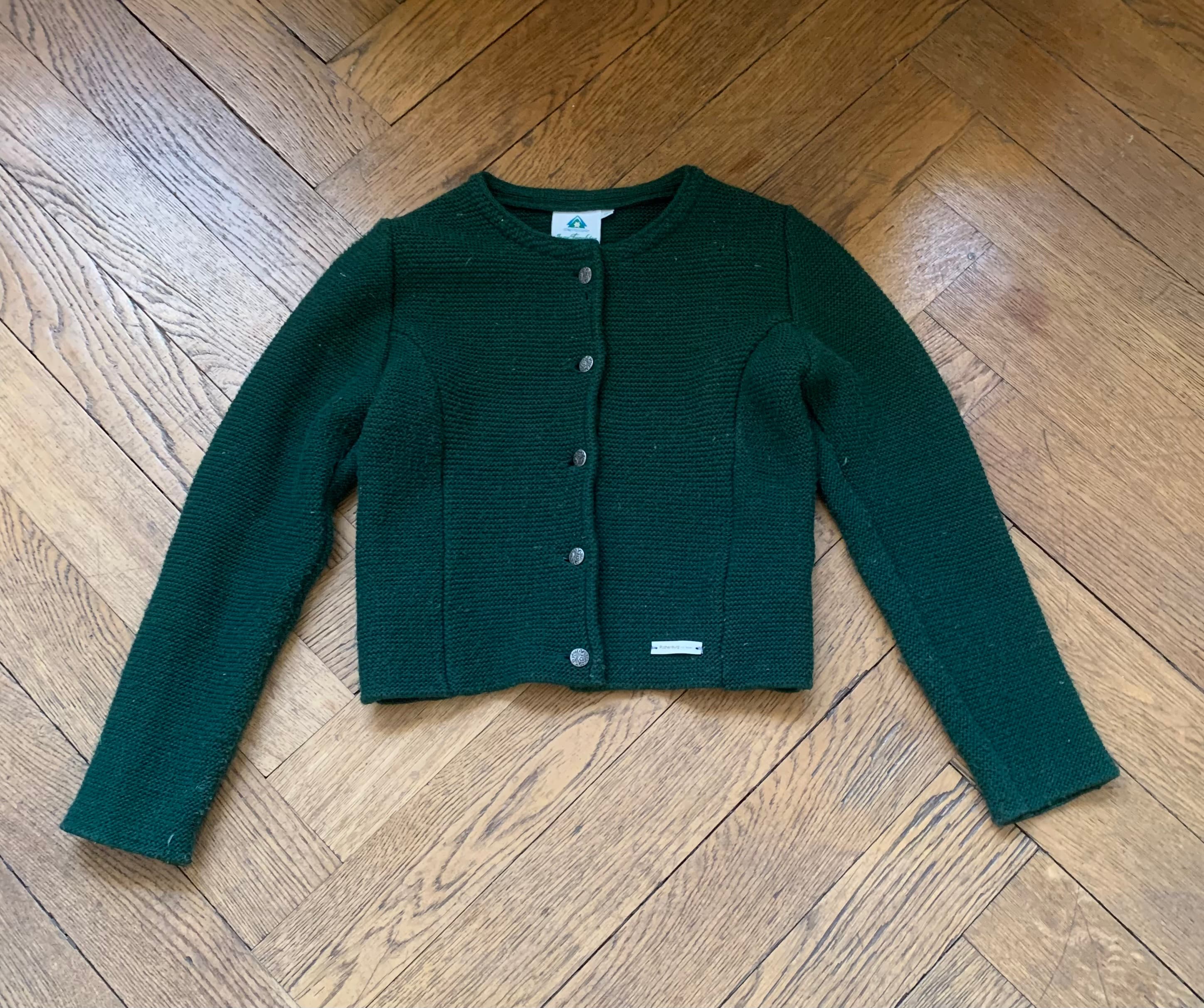 Mädchen Trachtenjacke Isar Trachten grün 140 Strickjacke
