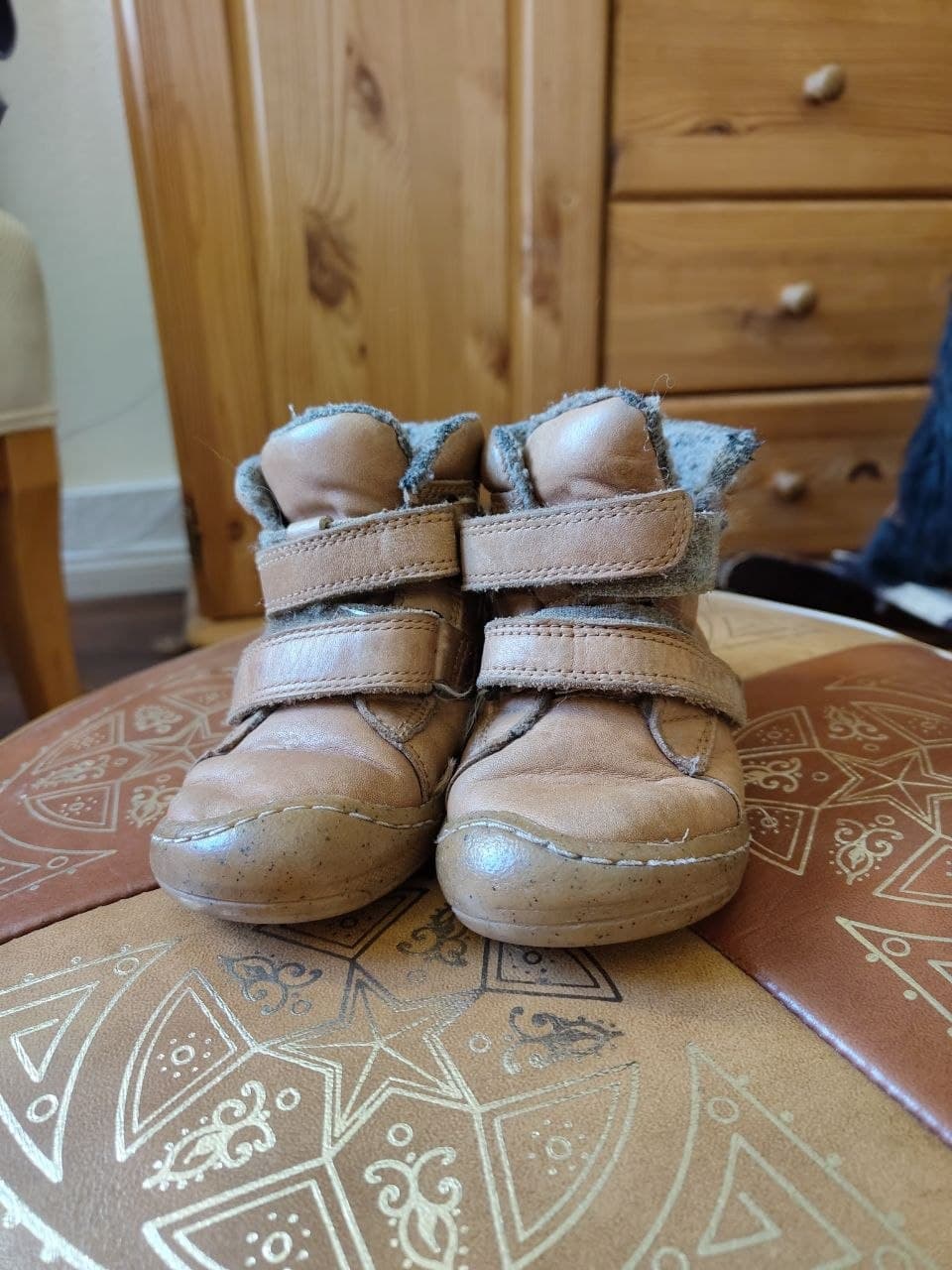 Beige warme Klett Stiefel von Froddo Gr. 22