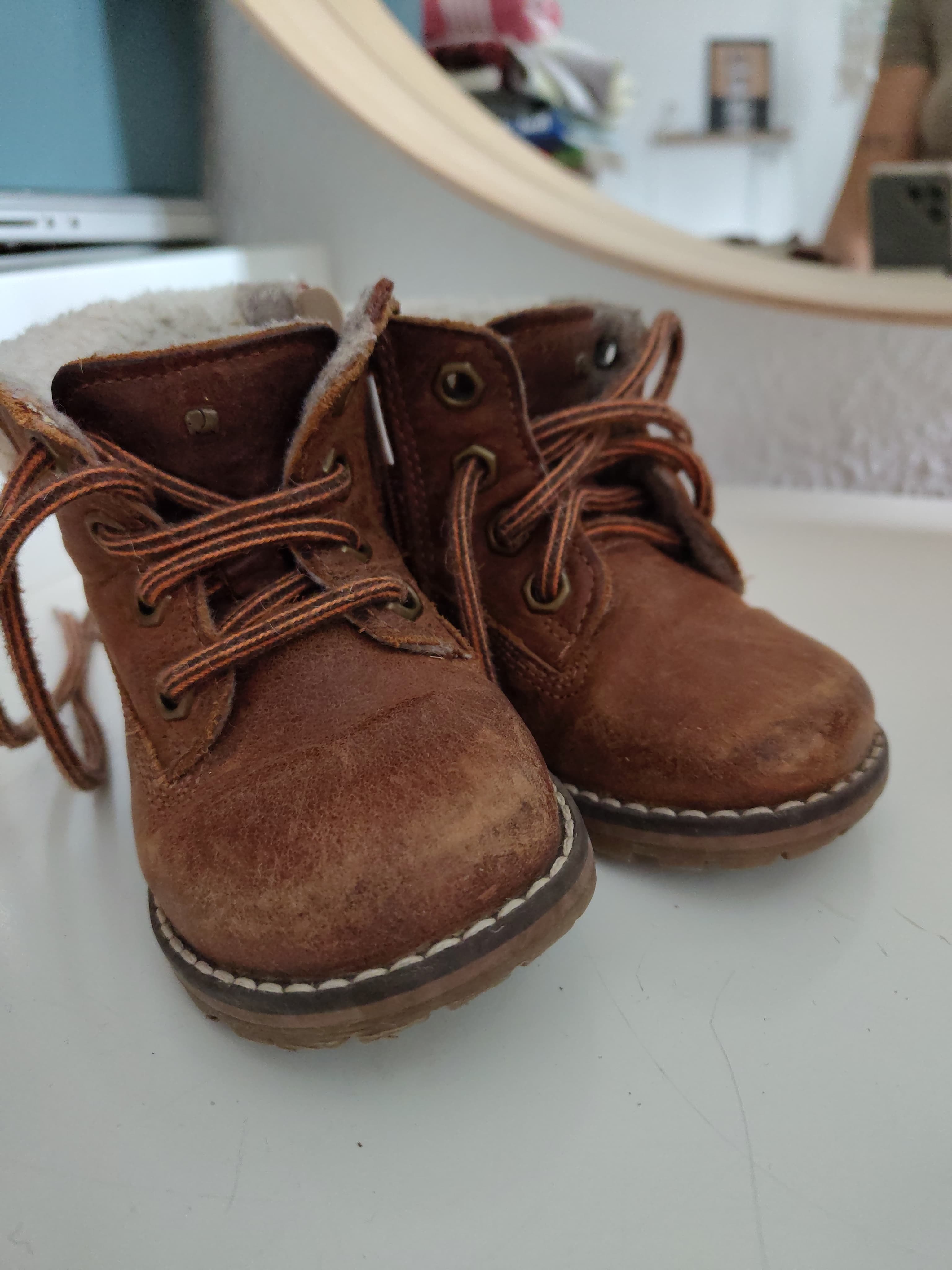 Schöne Winter Lederstiefel Gr. 21